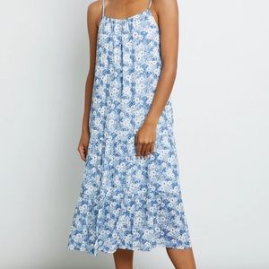 Blue and White Rails Floral Midi Dress